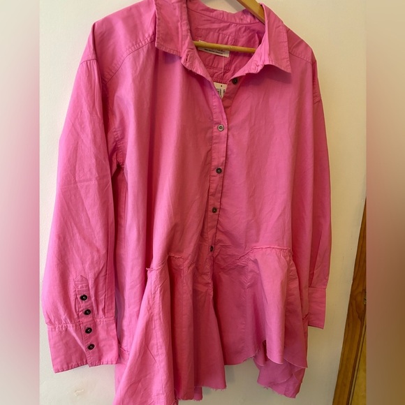NWT Free People Oversized Barbiecore Shirt S-L - Picture 2 of 7